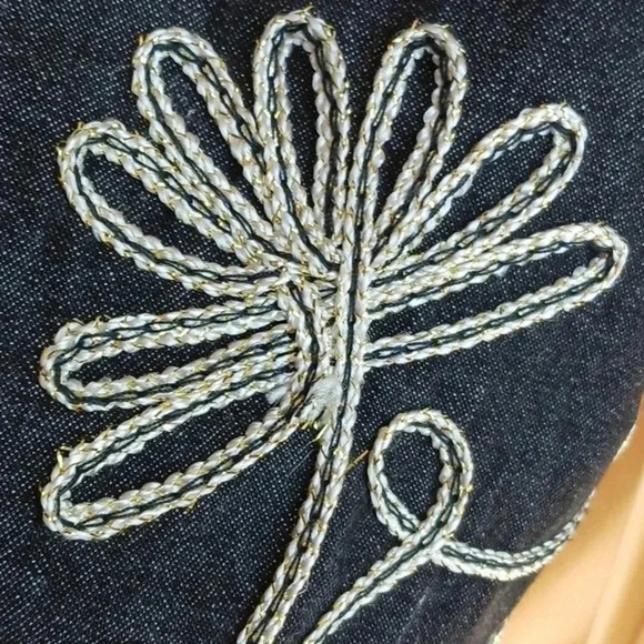 Victor Costa Occasion black denim and gold trim jacket L - Picture 4 of 6